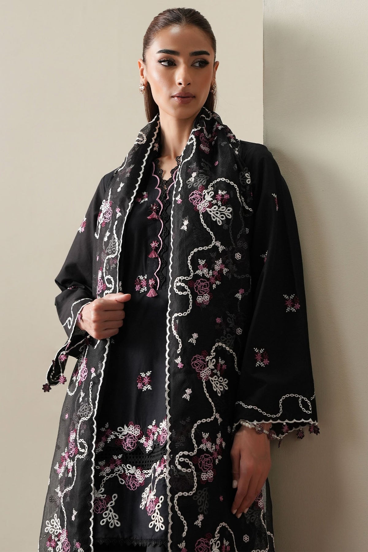 Cross Stitch | Mahiri Embroidered Collection 26 |EBONY MIST by Cross Stitch - Designer Dress  - Type : Ladies Clothes - Available at Libayah - 100% Original 