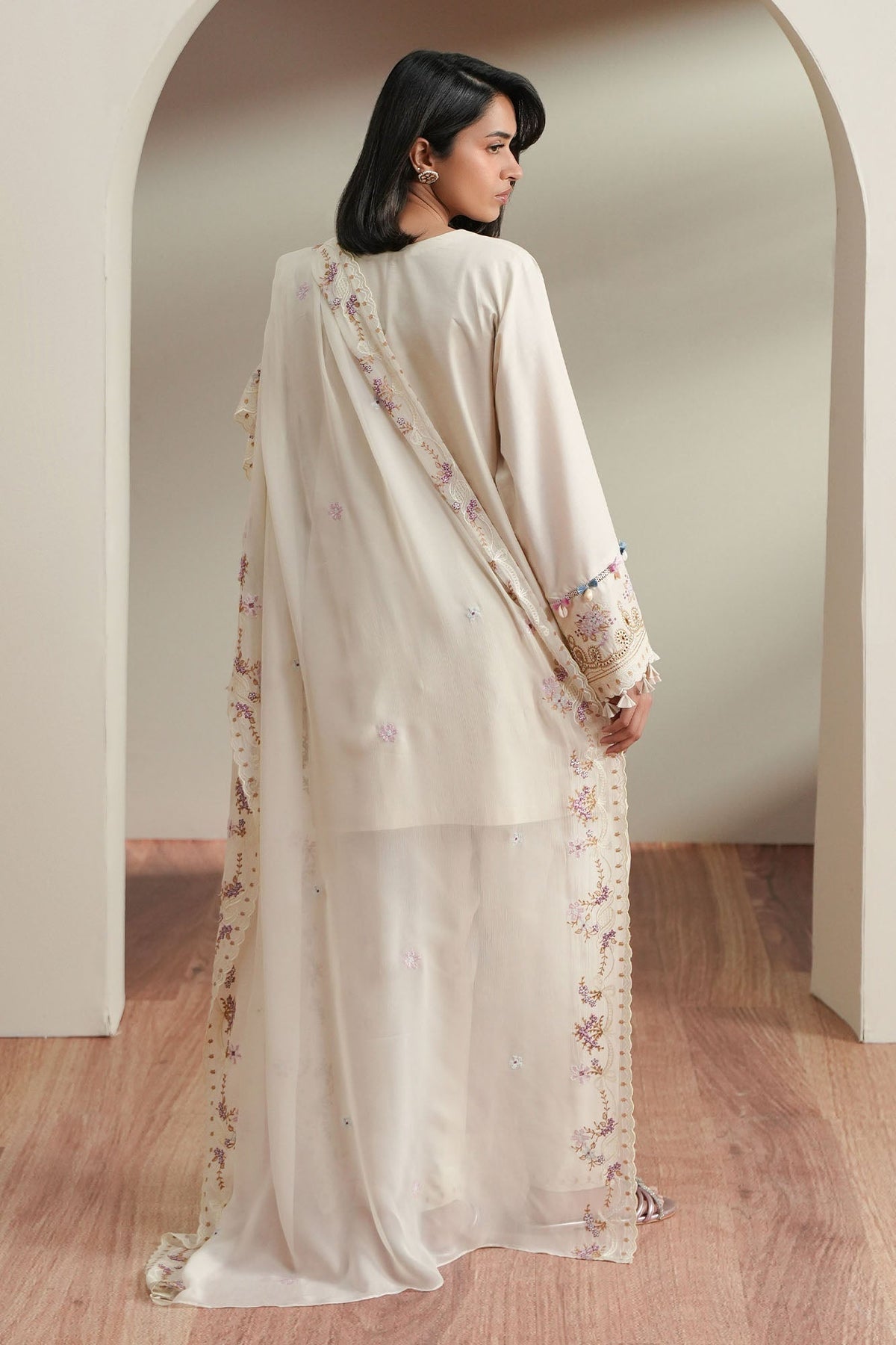 Cross Stitch | Mahiri Embroidered Collection 26 | VORY MOSIAC by Cross Stitch - Designer Dress  - Type : Ladies Clothes - Available at Libayah - 100% Original 