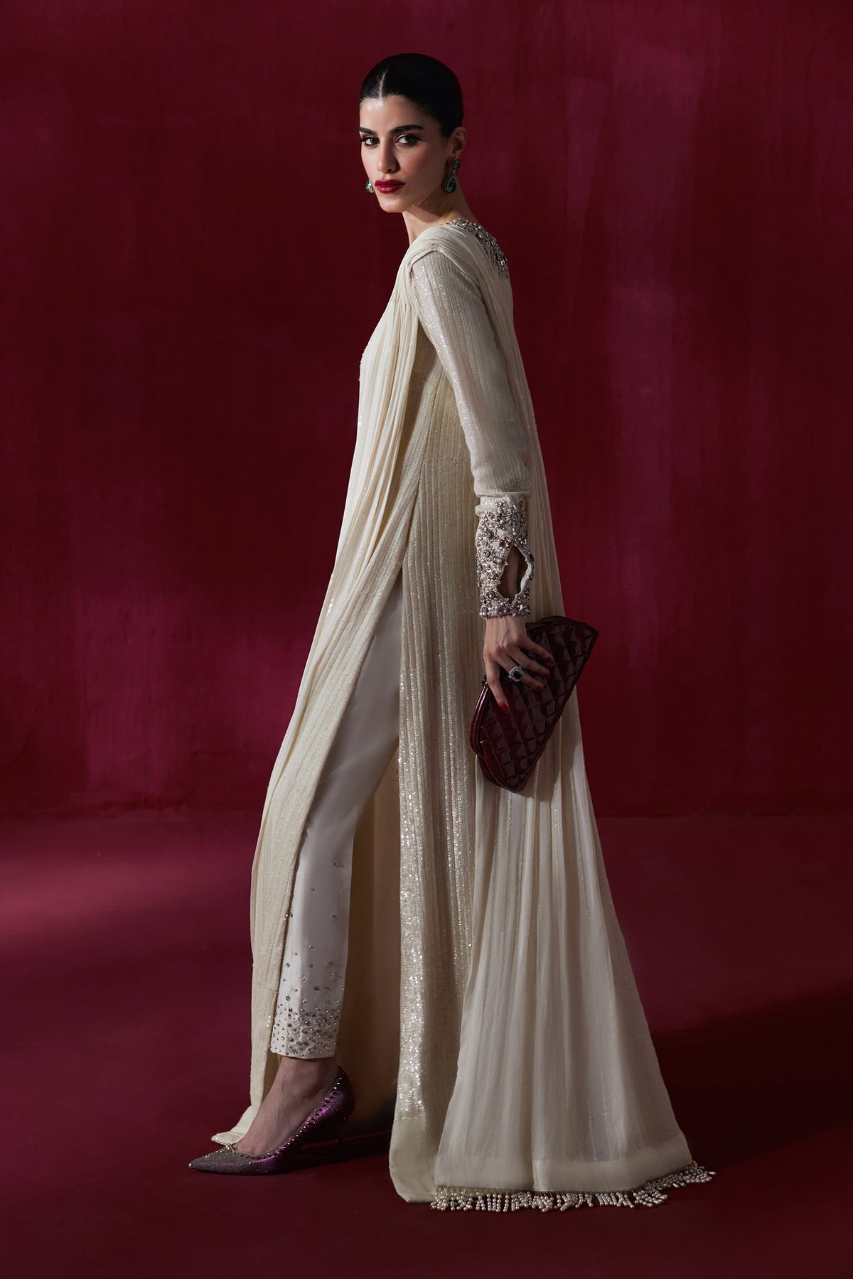 Elan | Lumiere Luxury Pret | POUSSIERE DE LUNE (EP-20997) by Elan - Designer Dress - Type: Formal - Available at Libayah - 100% Original