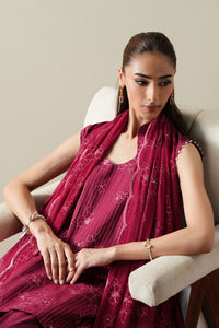 Cross Stitch | Mahiri Embroidered Collection 26 |RUBY GLOW by Cross Stitch - Designer Dress  - Type : Ladies Clothes - Available at Libayah - 100% Original 