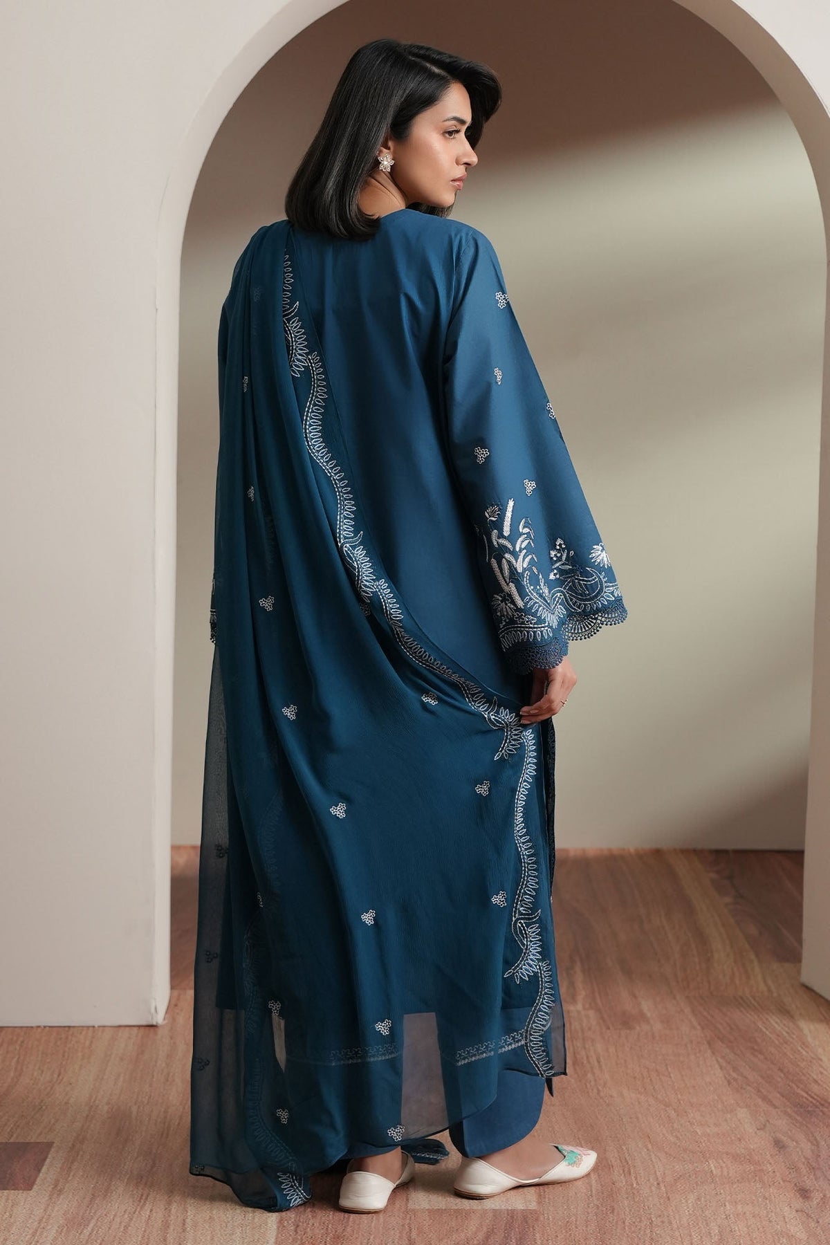 Cross Stitch | Mahiri Embroidered Collection 26 |SAPPHIRE GARDEN by Cross Stitch - Designer Dress  - Type : Ladies Clothes - Available at Libayah - 100% Original 
