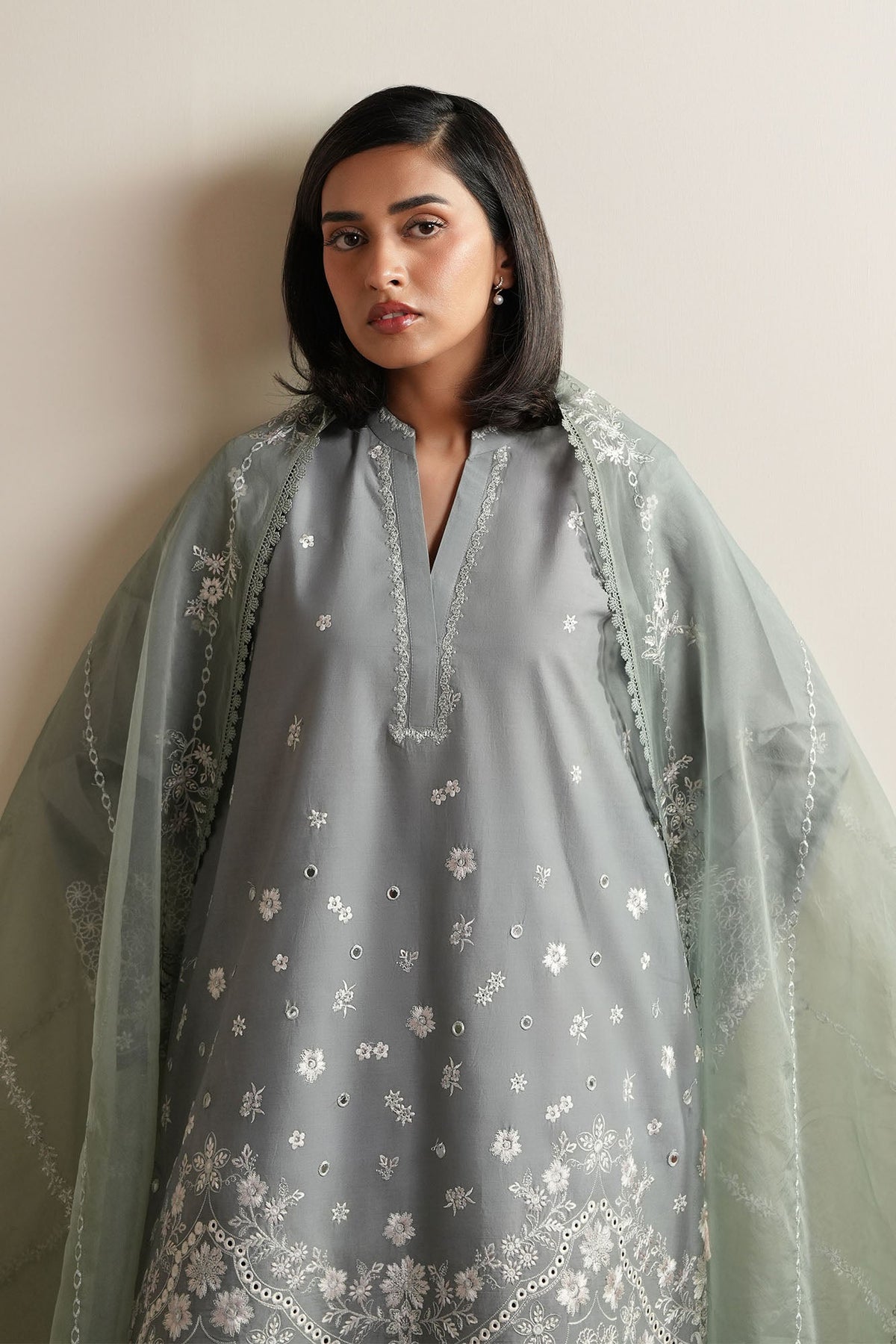 Cross Stitch | Mahiri Embroidered Collection 26 |AQUA REVERIE by Cross Stitch - Designer Dress  - Type : Ladies Clothes - Available at Libayah - 100% Original 