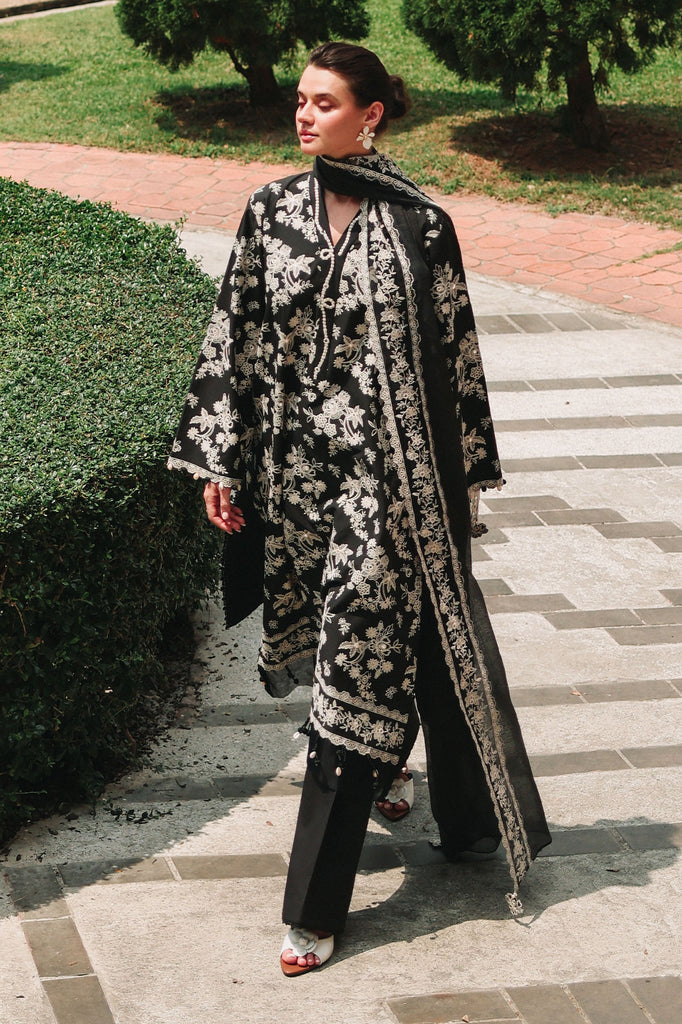 Cross Stitch | Eid Lawn Edit 26 |  OBSIDIAN BLOOM by Cross Stitch - Designer Dress  - Type : Ladies Clothes - Available at Libayah - 100% Original 