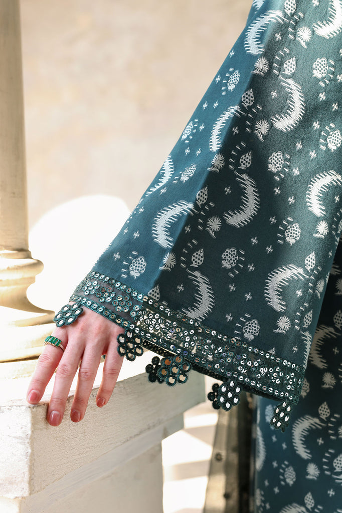 Cross Stitch | Eid Lawn Edit 26 |  TEAL SPRUCE by Cross Stitch - Designer Dress  - Type : Ladies Clothes - Available at Libayah - 100% Original 