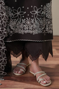 Cross Stitch | Mahiri Embroidered Collection 26 | SEAL BROWN by Cross Stitch - Designer Dress  - Type : Ladies Clothes - Available at Libayah - 100% Original 