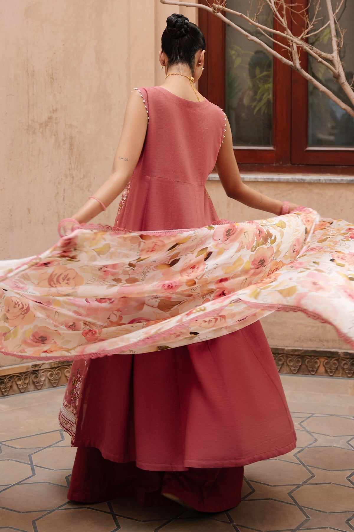 Cross Stitch | Mahiri Embroidered Collection 26 |ROSEATE WHISPER by Cross Stitch - Designer Dress  - Type : Ladies Clothes - Available at Libayah - 100% Original 