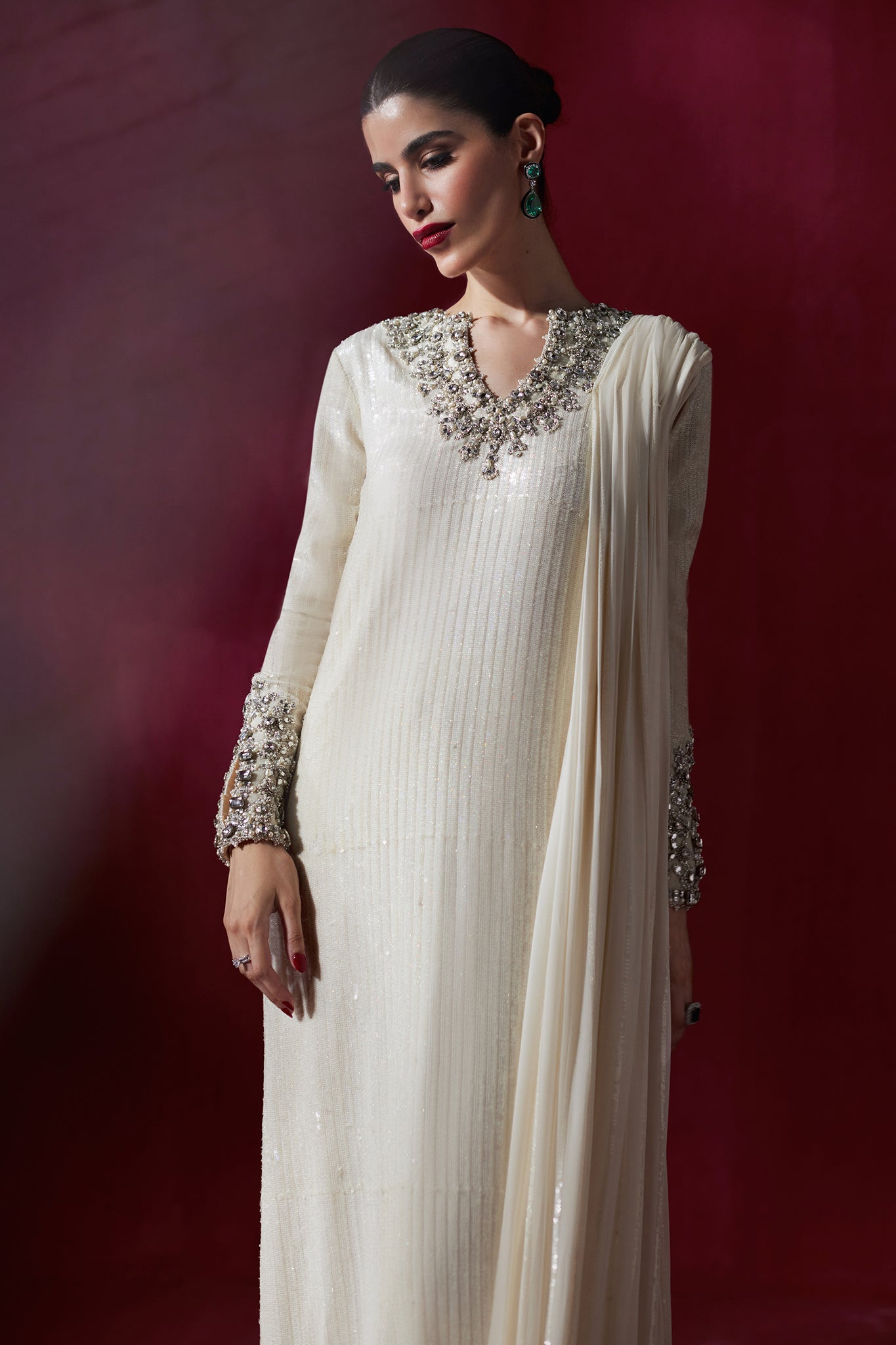 Elan | Lumiere Luxury Pret | POUSSIERE DE LUNE (EP-20997) by Elan - Designer Dress - Type: Formal - Available at Libayah - 100% Original