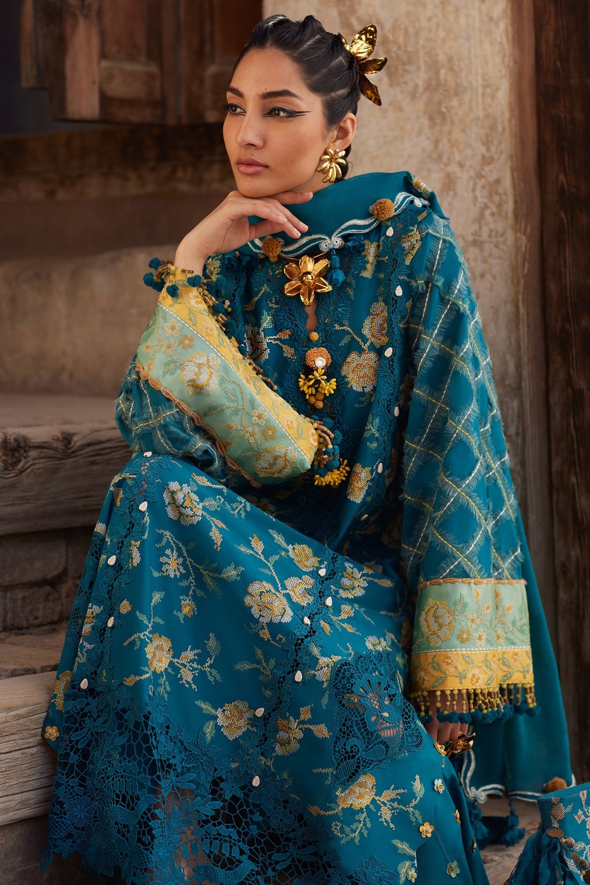 Elan | Luxury Lawn 25 | OPHELIA (EL25-10 A) by Elan - Designer Dress - Type: Ladies Clothes - Available at Libayah - 100% Original