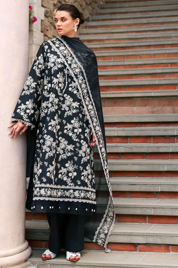 Cross Stitch | Eid Lawn Edit 26 |  OBSIDIAN BLOOM by Cross Stitch - Designer Dress  - Type : Ladies Clothes - Available at Libayah - 100% Original 