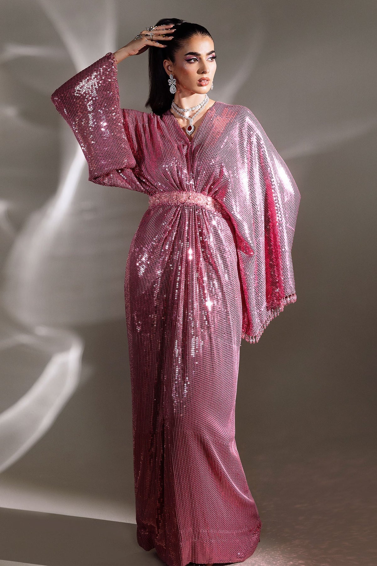 BLUSH PAILLETE (EP-21401) – authentic Pakistani formal dress from the Elan Lueur Dor collection for women in the UK