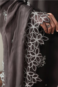 Cross Stitch | Mahiri Embroidered Collection 26 | SEAL BROWN by Cross Stitch - Designer Dress  - Type : Ladies Clothes - Available at Libayah - 100% Original 
