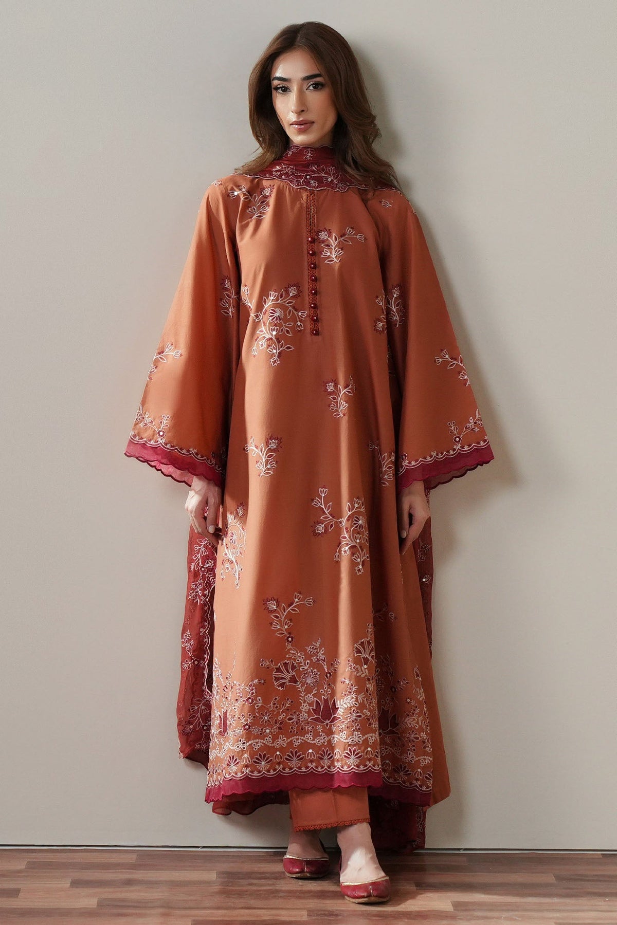 Cross Stitch | Mahiri Embroidered Collection 26 |SCARLET EMBER by Cross Stitch - Designer Dress  - Type : Ladies Clothes - Available at Libayah - 100% Original 