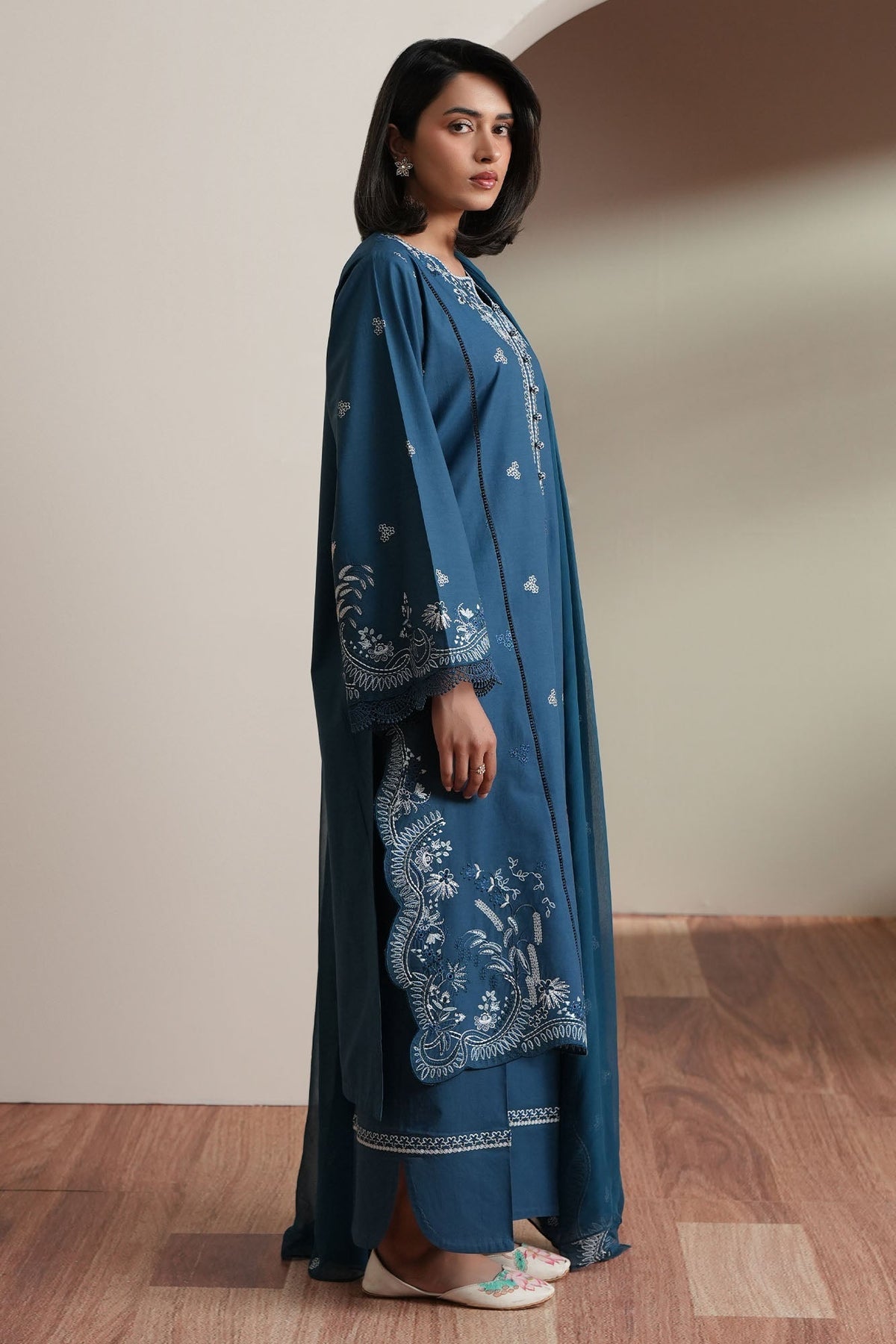 Cross Stitch | Mahiri Embroidered Collection 26 |SAPPHIRE GARDEN by Cross Stitch - Designer Dress  - Type : Ladies Clothes - Available at Libayah - 100% Original 