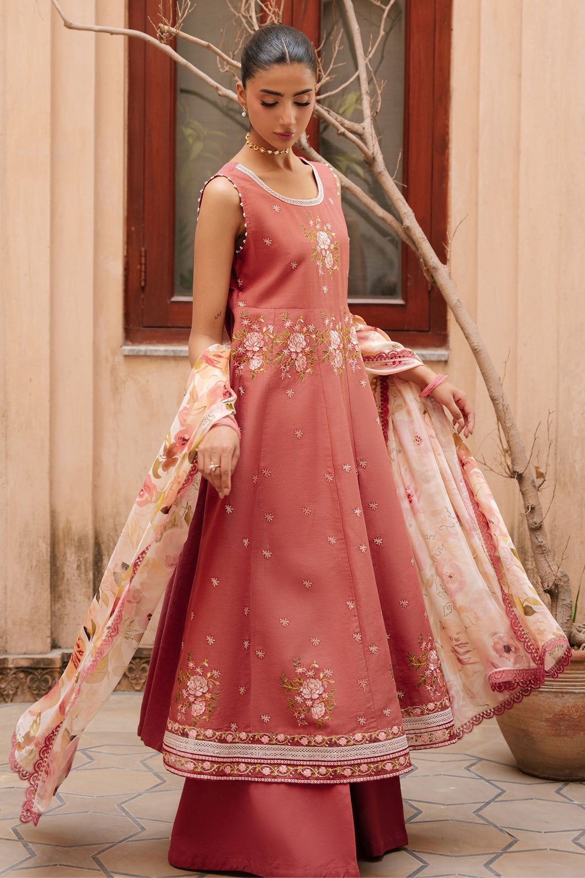 Cross Stitch | Mahiri Embroidered Collection 26 |ROSEATE WHISPER by Cross Stitch - Designer Dress  - Type : Ladies Clothes - Available at Libayah - 100% Original 
