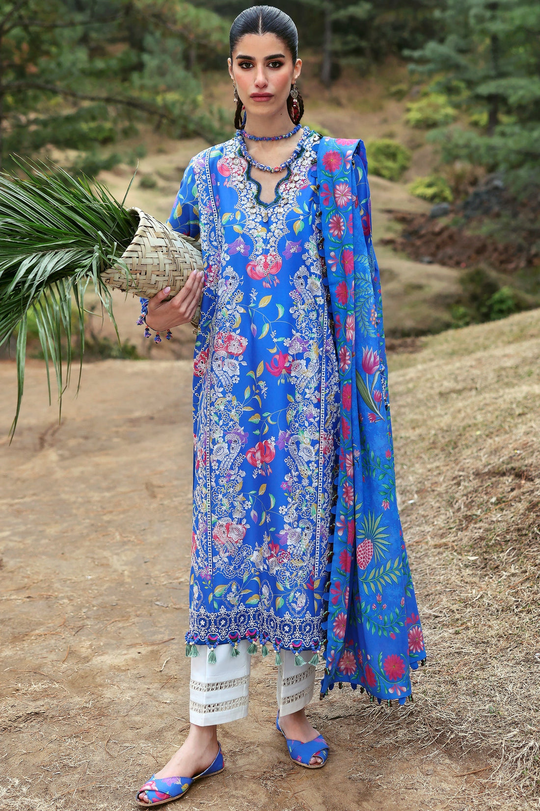 Zaha | Lawn 25 | ZAYANA (ZL25-01 B) by Zaha - Designer Dress - Type: Ladies Clothes - Available at Libayah - 100% Original