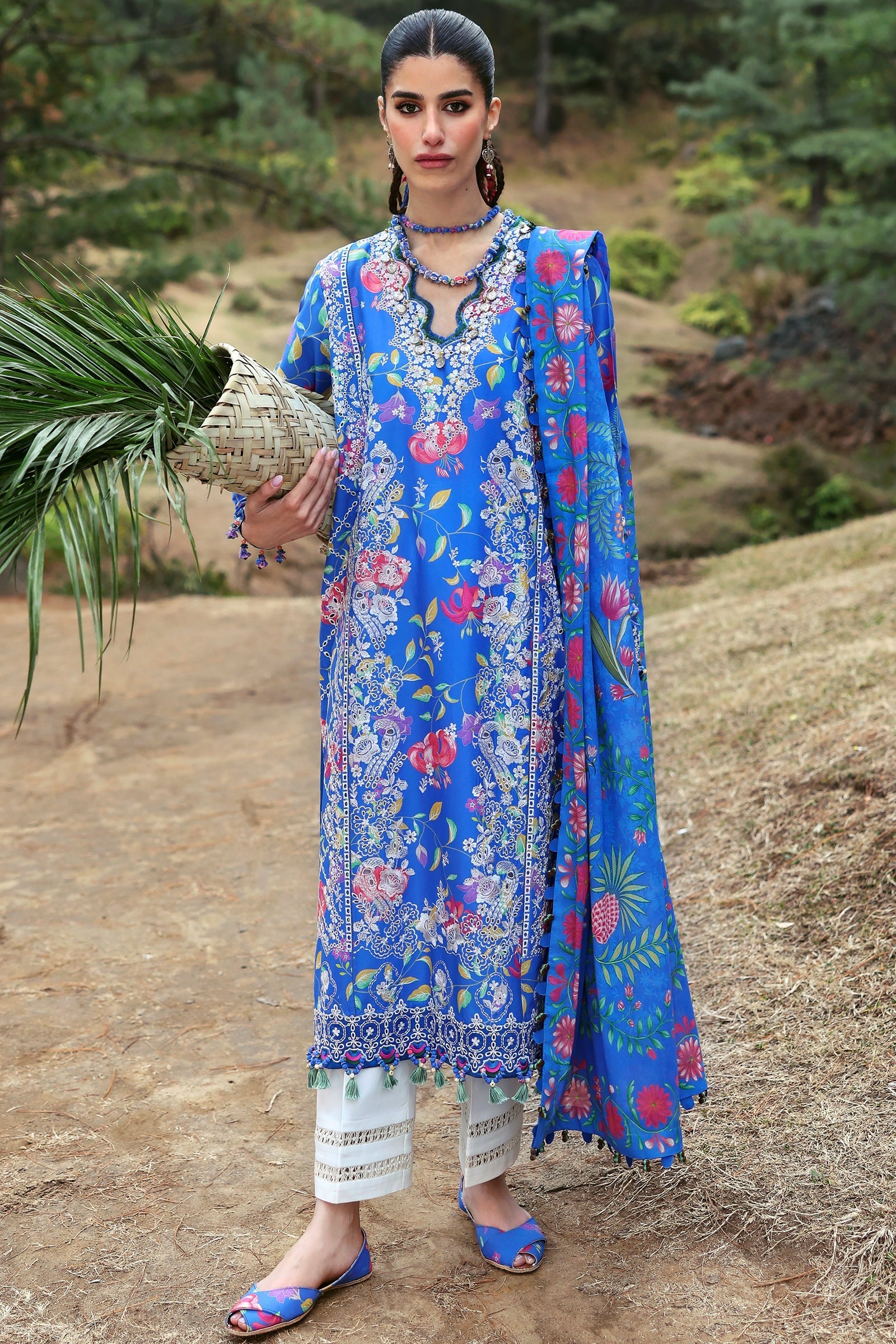 Zaha | Lawn 25 | ZAYANA (ZL25-01 B) by Zaha - Designer Dress - Type: Ladies Clothes - Available at Libayah - 100% Original