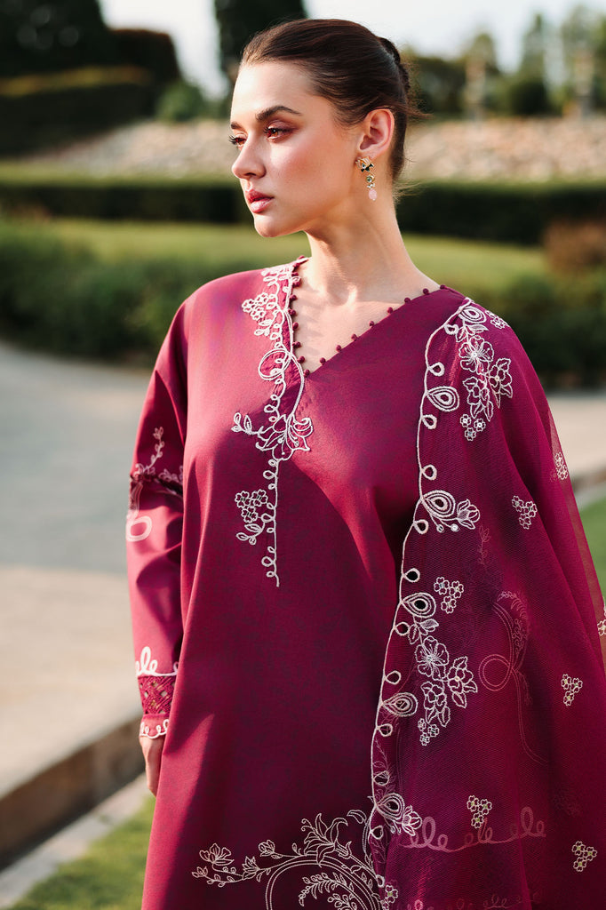 Cross Stitch | Eid Lawn Edit 26 | PLUM ESSENCE by Cross Stitch - Designer Dress  - Type : Ladies Clothes - Available at Libayah - 100% Original 
