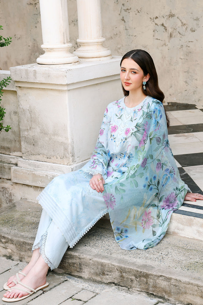 Cross Stitch | Eid Lawn Edit 26 | AQUA GLINT by Cross Stitch - Designer Dress  - Type : Ladies Clothes - Available at Libayah - 100% Original 