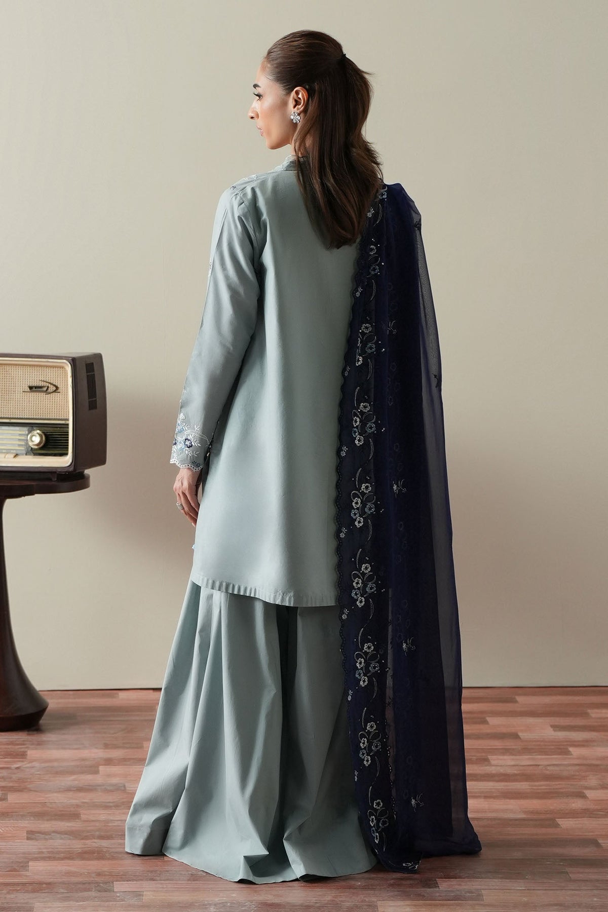 Cross Stitch | Mahiri Embroidered Collection 26 |AQUA SMOKE by Cross Stitch - Designer Dress  - Type : Ladies Clothes - Available at Libayah - 100% Original 