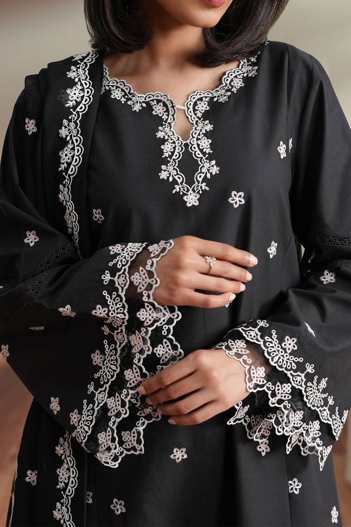 Cross Stitch | Mahiri Embroidered Collection 26 | NOIR CANVAS by Cross Stitch - Designer Dress  - Type : Ladies Clothes - Available at Libayah - 100% Original 