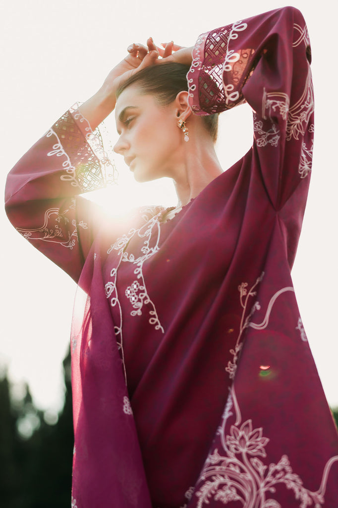 Cross Stitch | Eid Lawn Edit 26 | PLUM ESSENCE by Cross Stitch - Designer Dress  - Type : Ladies Clothes - Available at Libayah - 100% Original 
