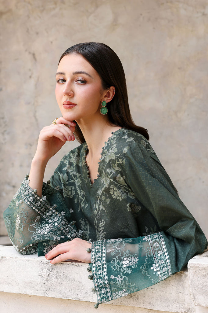 Cross Stitch | Eid Lawn Edit 26 | FOREST MUSE by Charzima - Designer Dress  - Type : Ladies Clothes - Available at Libayah - 100% Original 