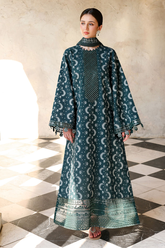 Cross Stitch | Eid Lawn Edit 26 |  TEAL SPRUCE by Cross Stitch - Designer Dress  - Type : Ladies Clothes - Available at Libayah - 100% Original 