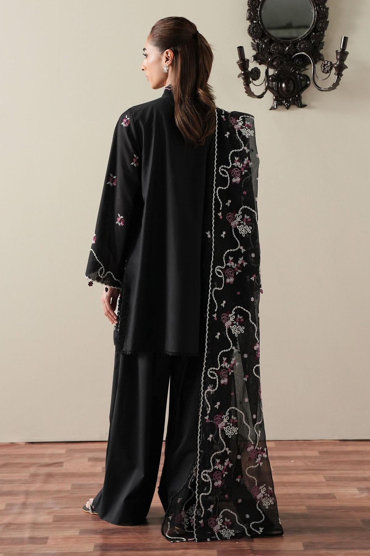 Cross Stitch | Mahiri Embroidered Collection 26 |EBONY MIST by Cross Stitch - Designer Dress  - Type : Ladies Clothes - Available at Libayah - 100% Original 