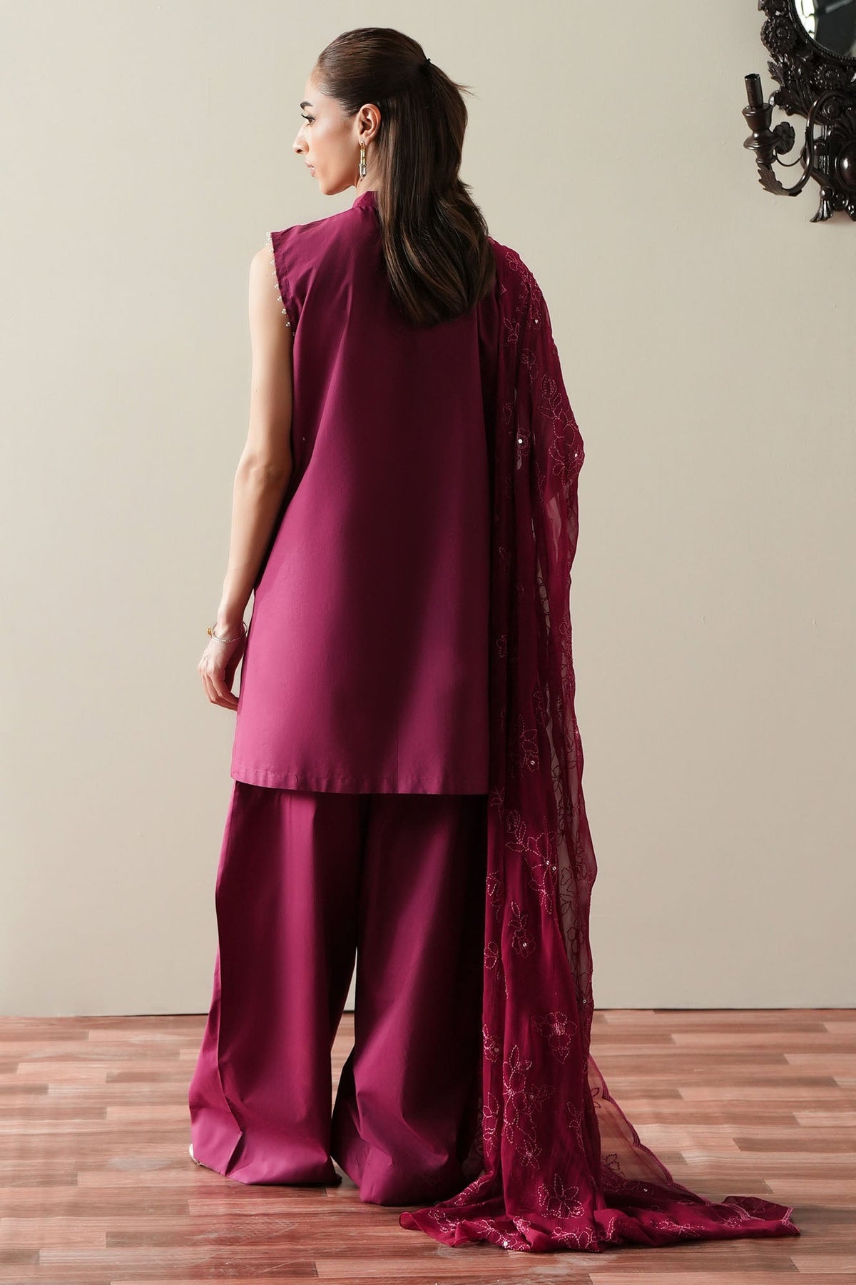 Cross Stitch | Mahiri Embroidered Collection 26 |RUBY GLOW by Cross Stitch - Designer Dress  - Type : Ladies Clothes - Available at Libayah - 100% Original 