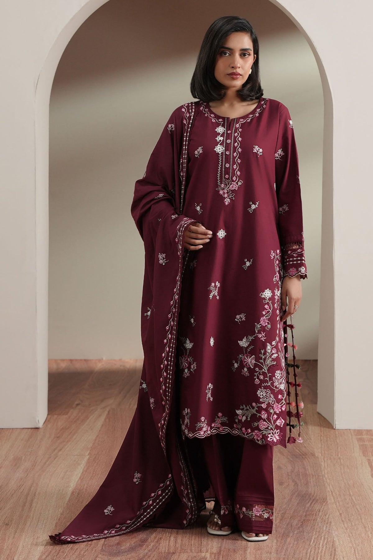 Cross Stitch | Mahiri Embroidered Collection 26 |CRIMSON by Cross Stitch - Designer Dress  - Type : Ladies Clothes - Available at Libayah - 100% Original 