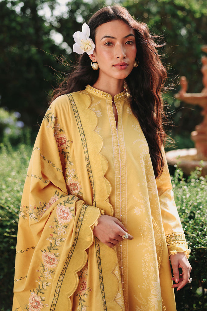 Cross Stitch | Eid Lawn Edit 26 | PETAL DRAPES by Cross Stitch - Designer Dress  - Type : Ladies Clothes - Available at Libayah - 100% Original 