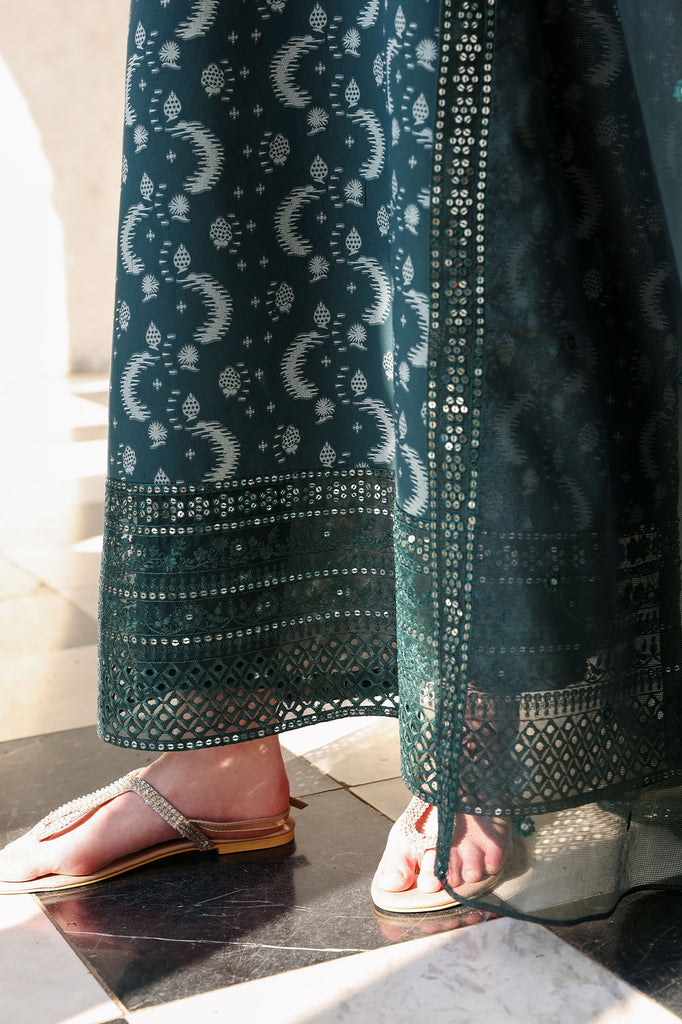 Cross Stitch | Eid Lawn Edit 26 |  TEAL SPRUCE by Cross Stitch - Designer Dress  - Type : Ladies Clothes - Available at Libayah - 100% Original 