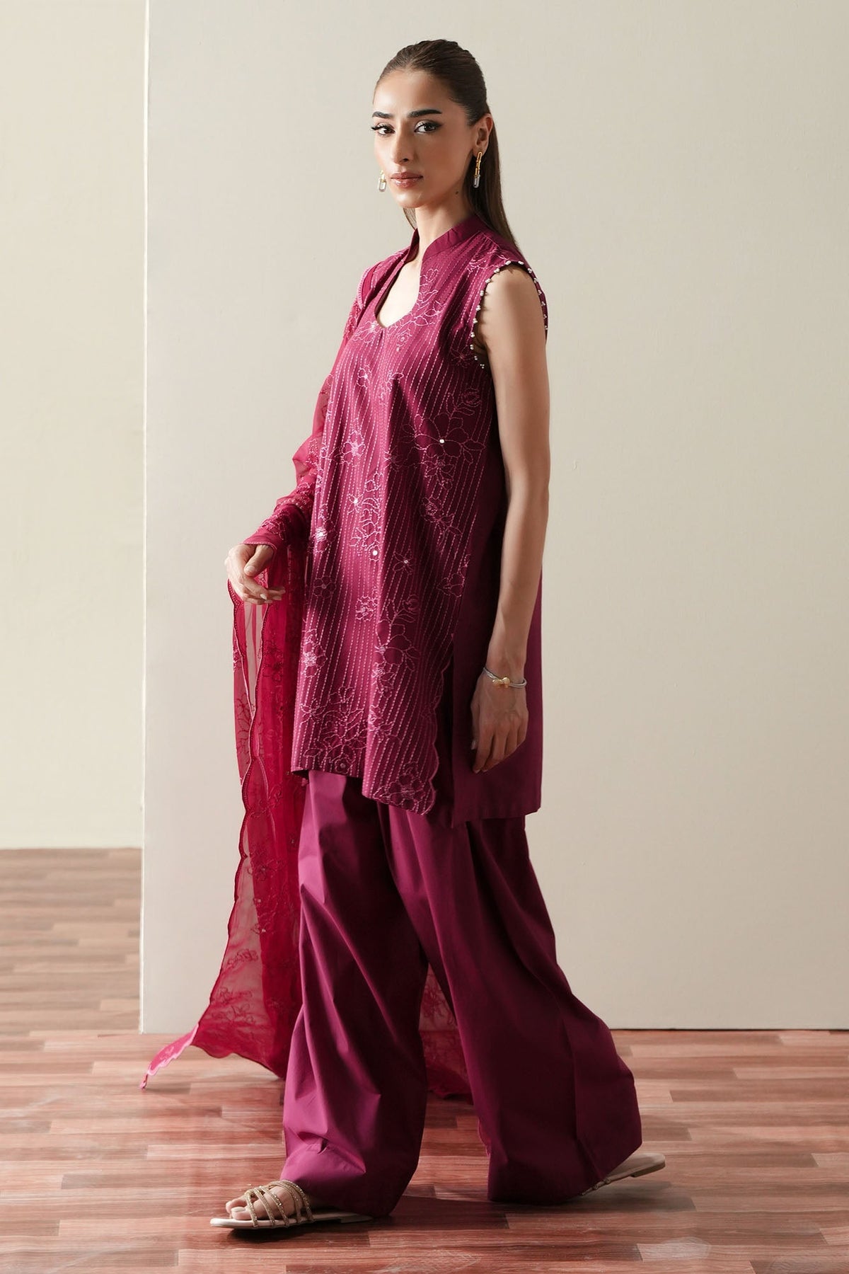 Cross Stitch | Mahiri Embroidered Collection 26 |RUBY GLOW by Cross Stitch - Designer Dress  - Type : Ladies Clothes - Available at Libayah - 100% Original 