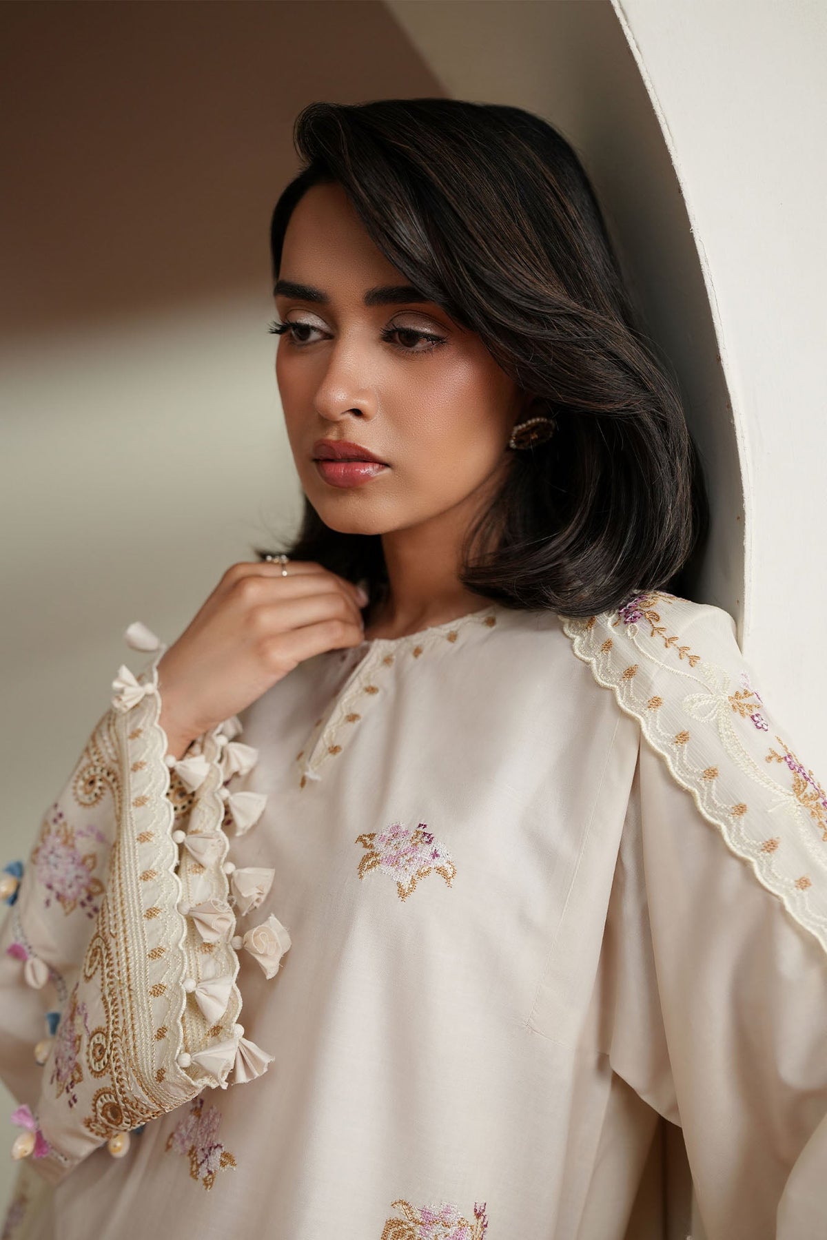 Cross Stitch | Mahiri Embroidered Collection 26 | VORY MOSIAC by Cross Stitch - Designer Dress  - Type : Ladies Clothes - Available at Libayah - 100% Original 