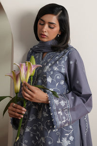 Cross Stitch | Mahiri Embroidered Collection 26 | SLATE PETALS by Cross Stitch - Designer Dress  - Type : Ladies Clothes - Available at Libayah - 100% Original 