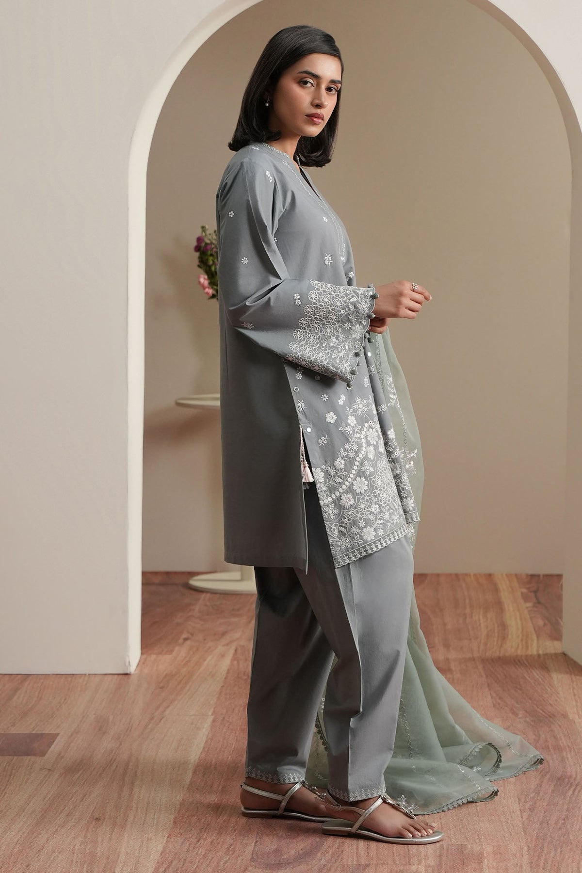 Cross Stitch | Mahiri Embroidered Collection 26 |AQUA REVERIE by Cross Stitch - Designer Dress  - Type : Ladies Clothes - Available at Libayah - 100% Original 