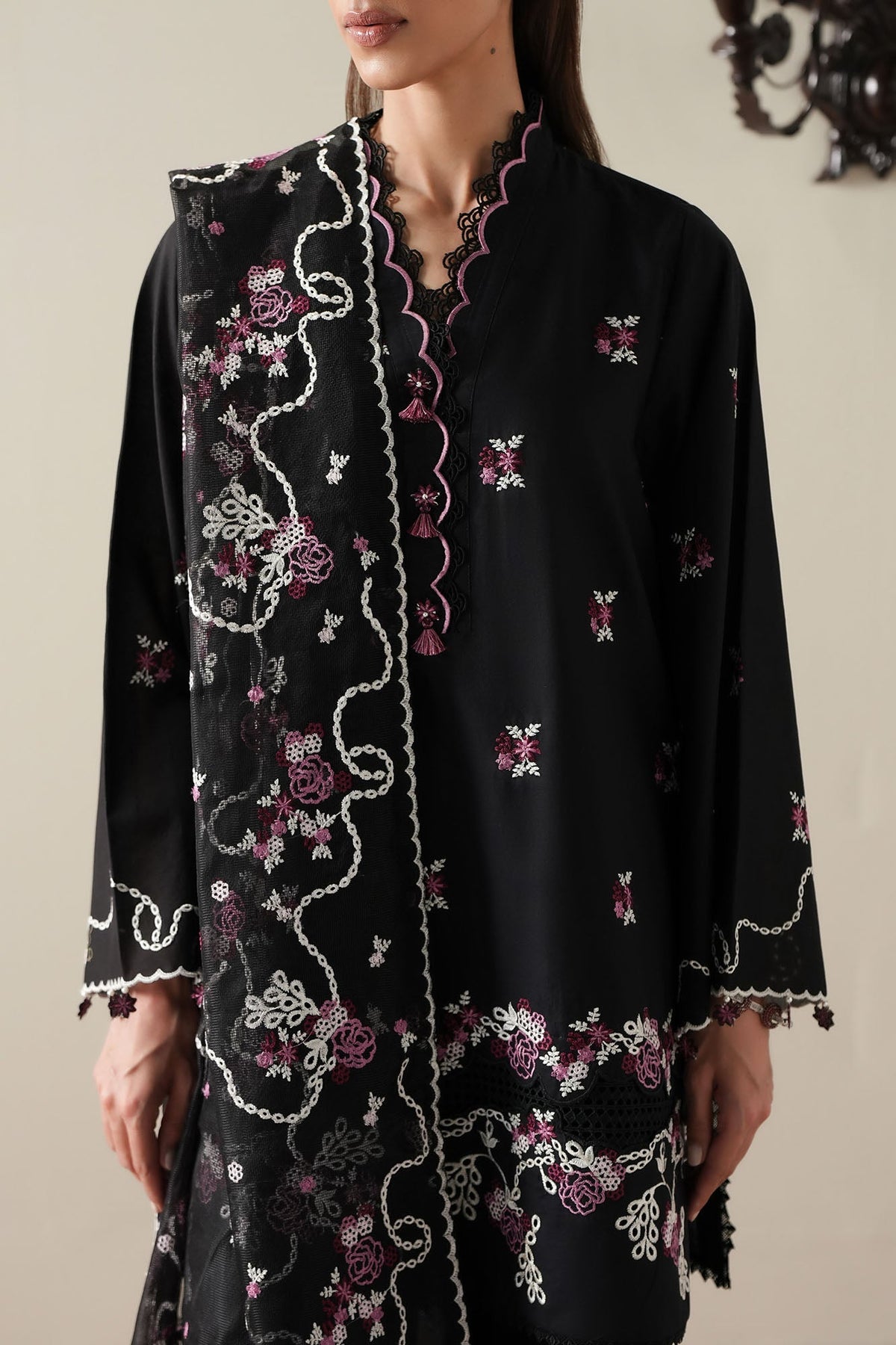 Cross Stitch | Mahiri Embroidered Collection 26 |EBONY MIST by Cross Stitch - Designer Dress  - Type : Ladies Clothes - Available at Libayah - 100% Original 