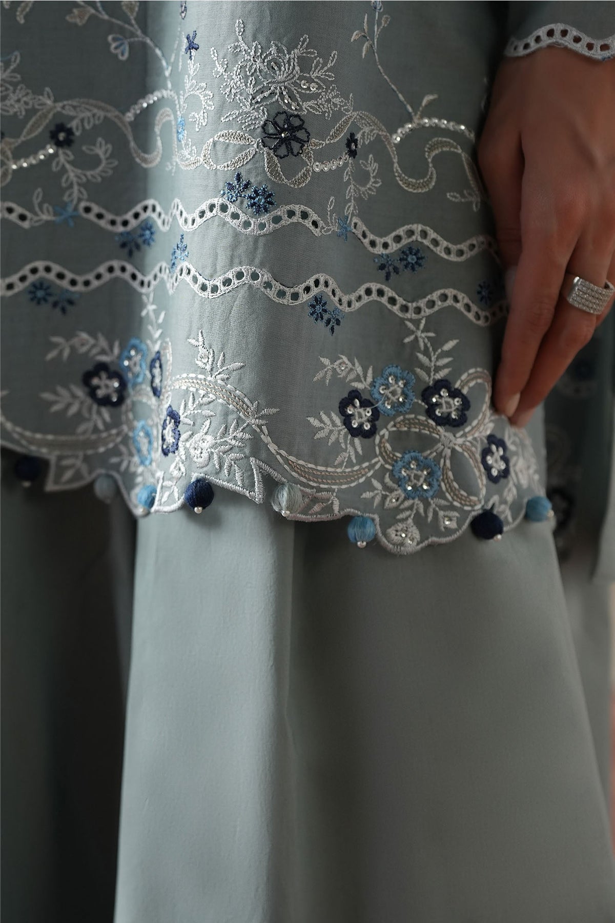 Cross Stitch | Mahiri Embroidered Collection 26 |AQUA SMOKE by Cross Stitch - Designer Dress  - Type : Ladies Clothes - Available at Libayah - 100% Original 