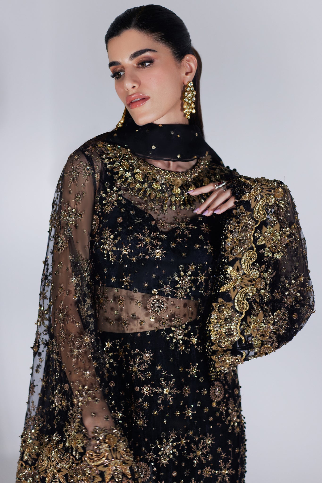 Elan | Lumiere Luxury Pret | CASCADE DETOILES' (EP-21013) by Elan - Designer Dress - Type: Formal - Available at Libayah - 100% Original