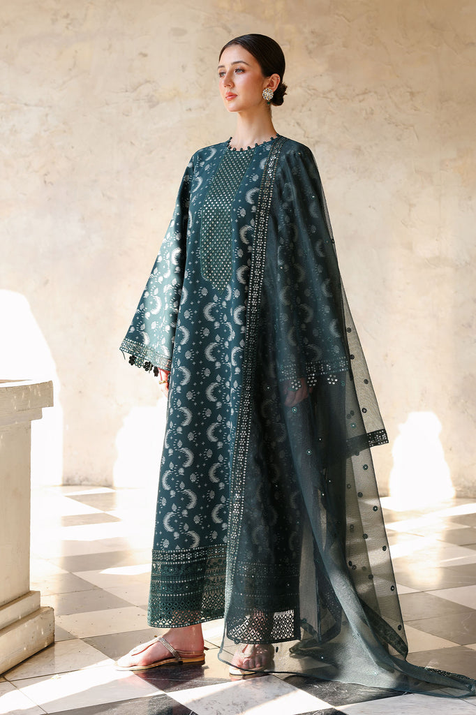 Cross Stitch | Eid Lawn Edit 26 |  TEAL SPRUCE by Cross Stitch - Designer Dress  - Type : Ladies Clothes - Available at Libayah - 100% Original 