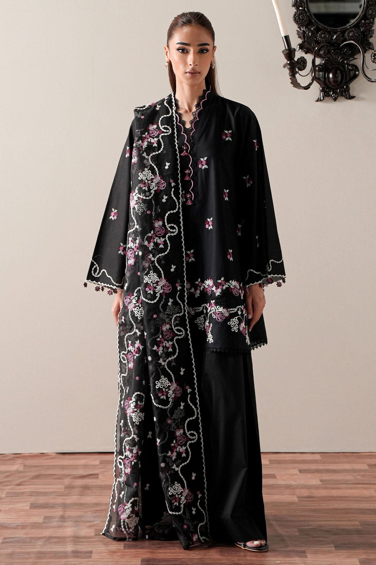 Cross Stitch | Mahiri Embroidered Collection 26 |EBONY MIST by Cross Stitch - Designer Dress  - Type : Ladies Clothes - Available at Libayah - 100% Original 