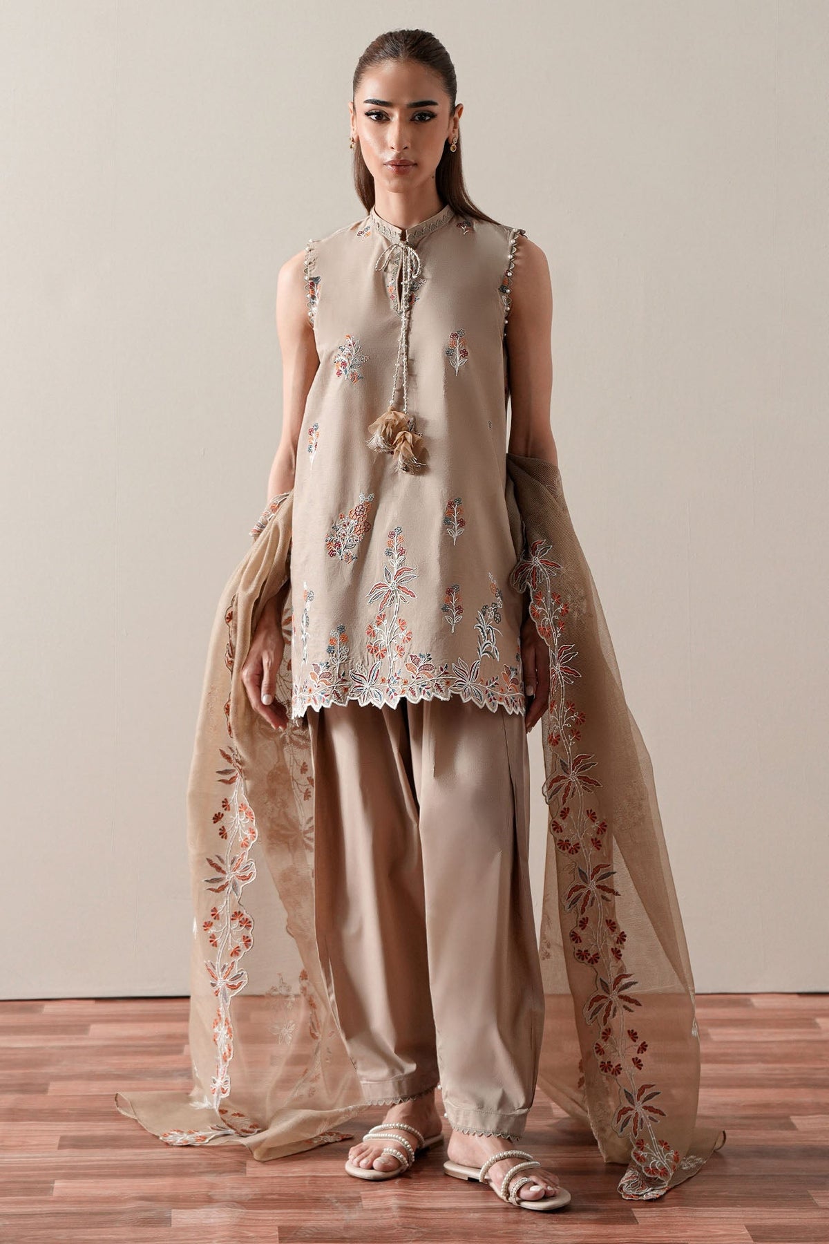 Cross Stitch | Mahiri Embroidered Collection 26 |DUSTY SAGE by Cross Stitch - Designer Dress  - Type : Ladies Clothes - Available at Libayah - 100% Original 