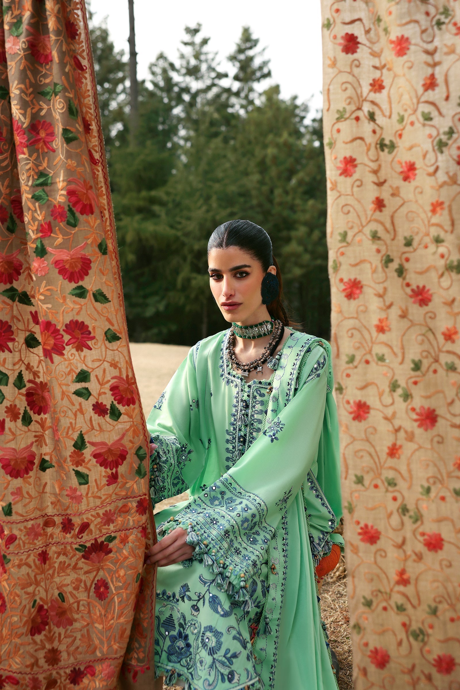 Zaha | Lawn 25 | ELAYA (ZL25-10 A) by Zaha - Designer Dress - Type: Ladies Clothes - Available at Libayah - 100% Original