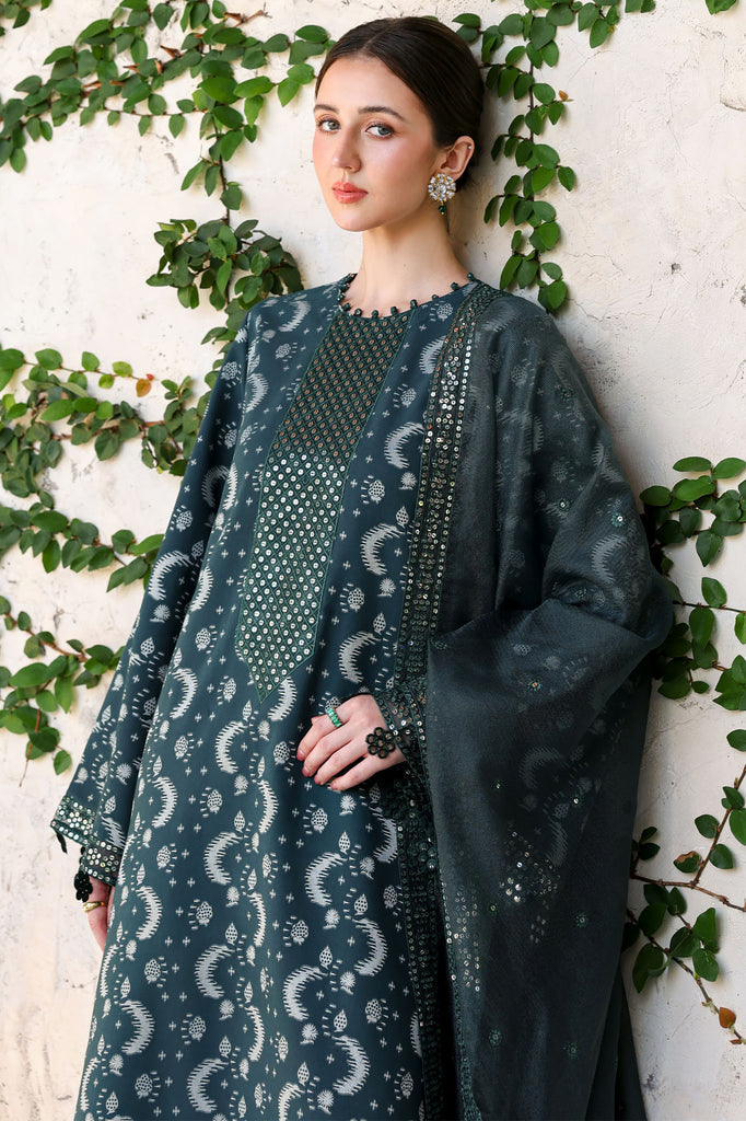 Cross Stitch | Eid Lawn Edit 26 |  TEAL SPRUCE by Cross Stitch - Designer Dress  - Type : Ladies Clothes - Available at Libayah - 100% Original 