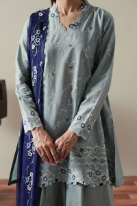 Cross Stitch | Mahiri Embroidered Collection 26 |AQUA SMOKE by Cross Stitch - Designer Dress  - Type : Ladies Clothes - Available at Libayah - 100% Original 