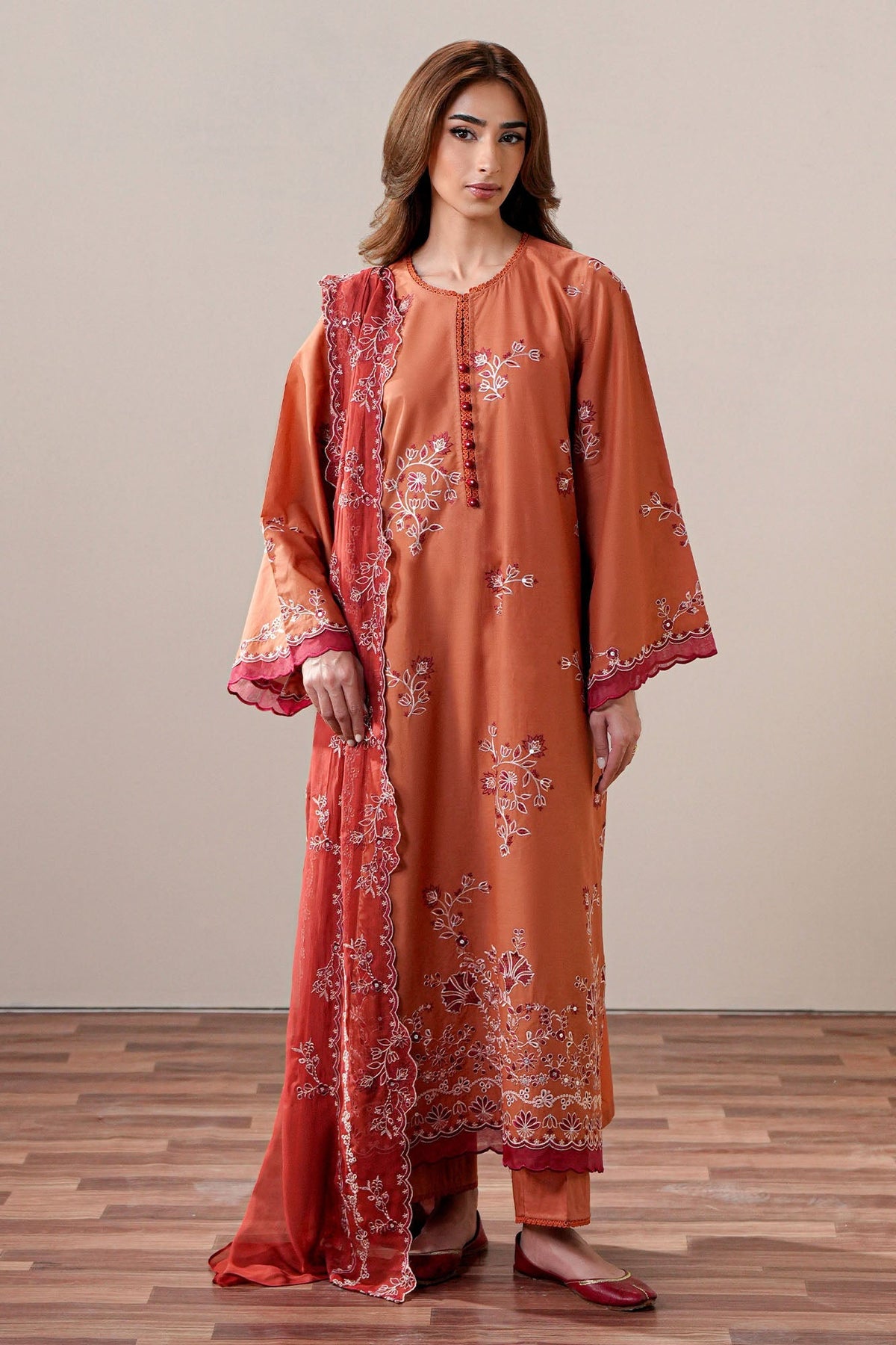 Cross Stitch | Mahiri Embroidered Collection 26 |SCARLET EMBER by Cross Stitch - Designer Dress  - Type : Ladies Clothes - Available at Libayah - 100% Original 