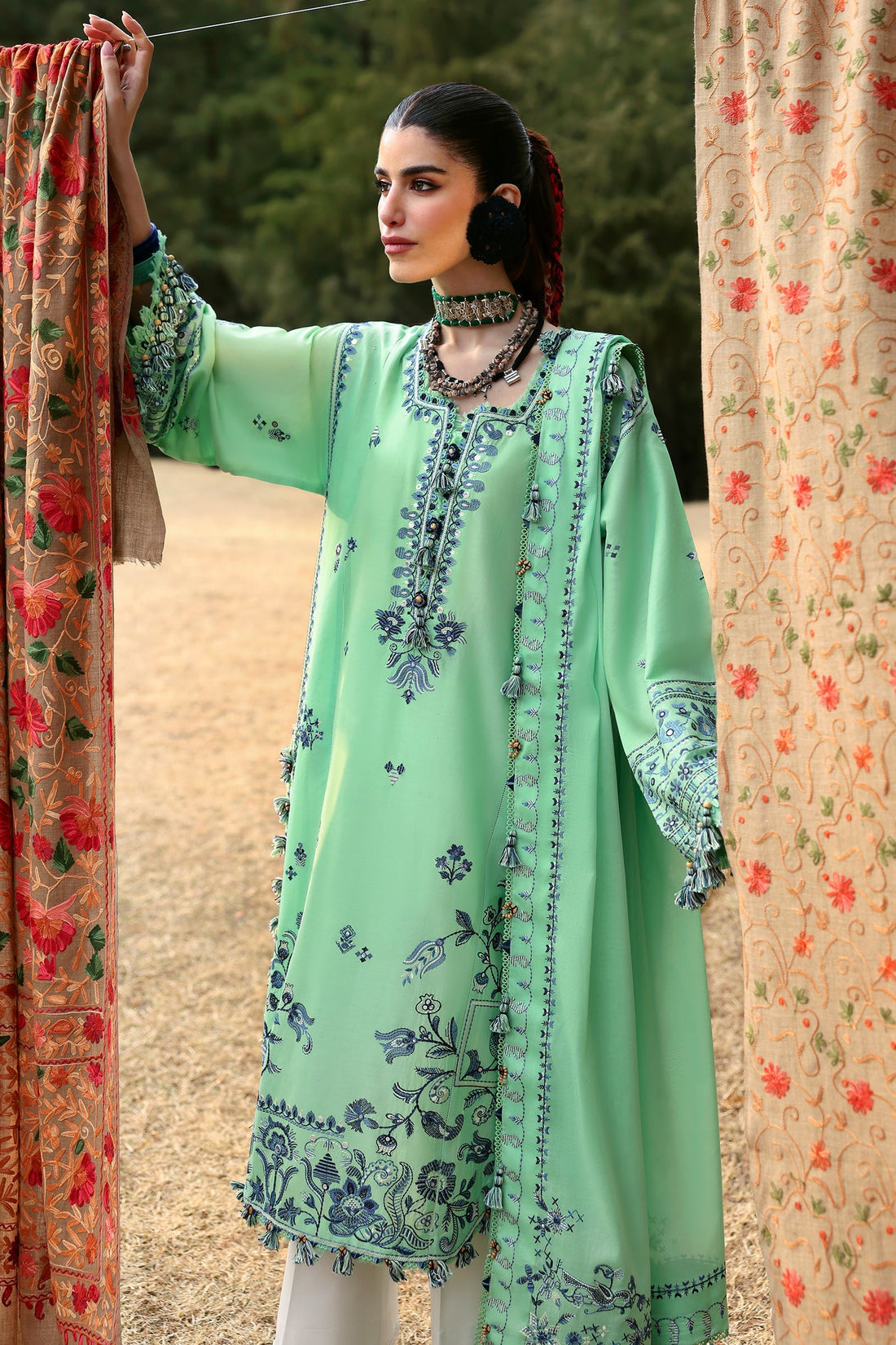 Zaha | Lawn 25 | ELAYA (ZL25-10 A) by Zaha - Designer Dress - Type: Ladies Clothes - Available at Libayah - 100% Original
