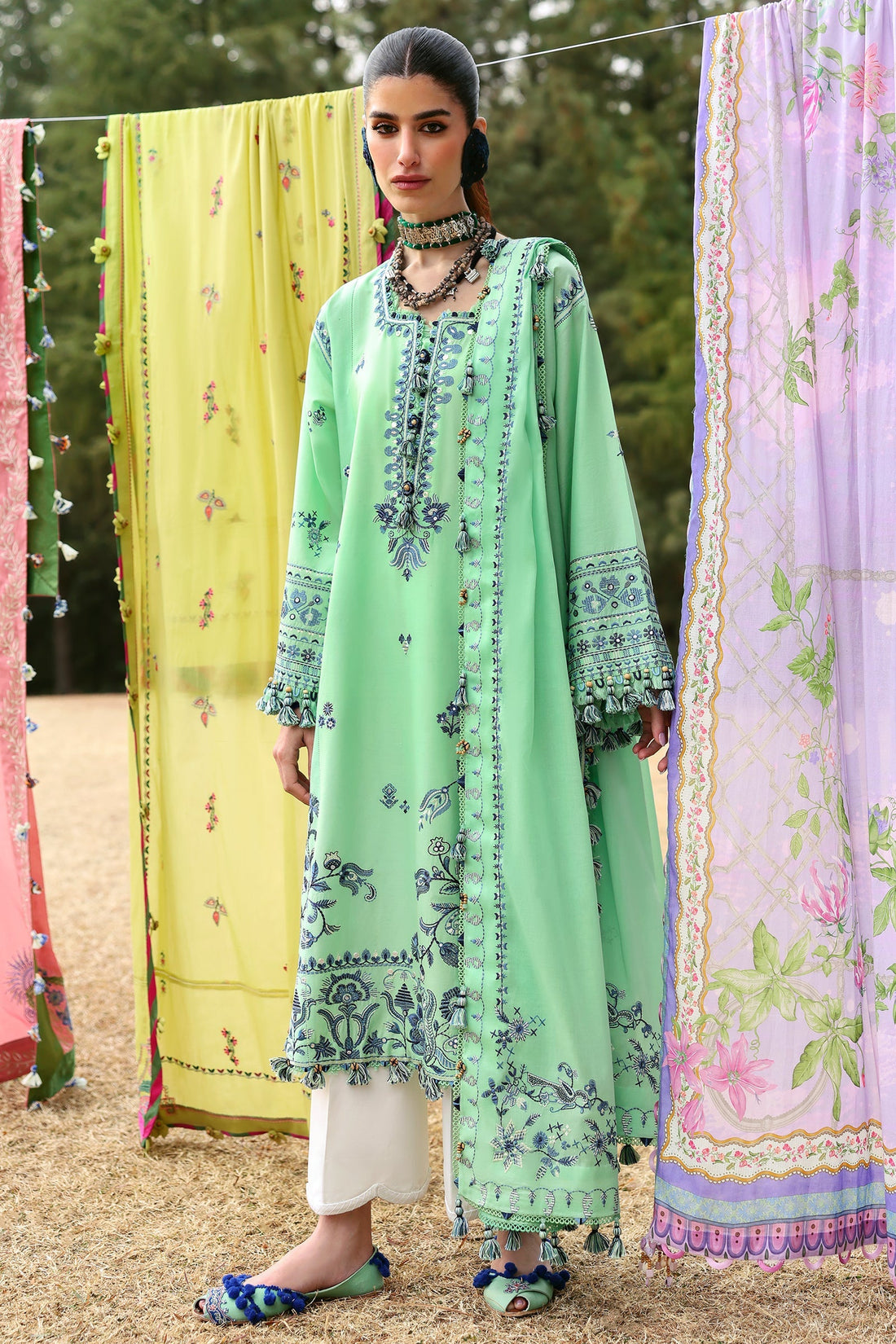 Zaha | Lawn 25 | ELAYA (ZL25-10 A) by Zaha - Designer Dress - Type: Ladies Clothes - Available at Libayah - 100% Original