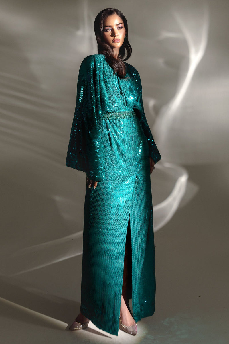 EMERAUDE BRILLE (EP-21411) – authentic Pakistani formal dress from the Elan Lueur Dor collection for women in the UK