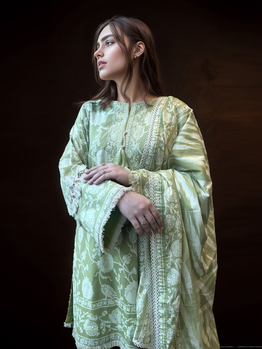 Salitex | Izel Lawn 24 | 3PC UNSTITCHED DIGITAL PRINTED & EMBROIDERED LAWN SUIT by Salitex - Designer Dress - Type: Casuals - Available at Libayah - 100% Original